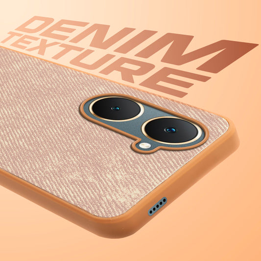 Classic Denim Finish Back Case for Vivo Y18 with Raised Camera Edges & Micro-Fiber Lining