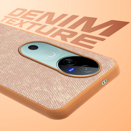 Classic Denim Finish Back Case for Vivo V40 5G with Raised Camera Edges & Micro-Fiber Lining