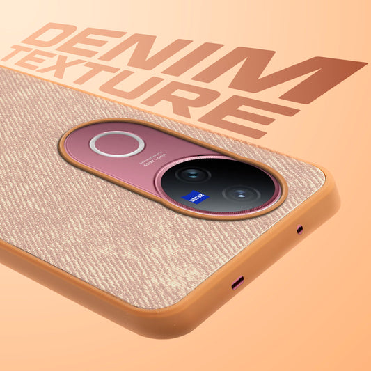 Classic Denim Finish Back Case for Vivo V50 5G with Raised Camera Edges & Micro-Fiber Lining