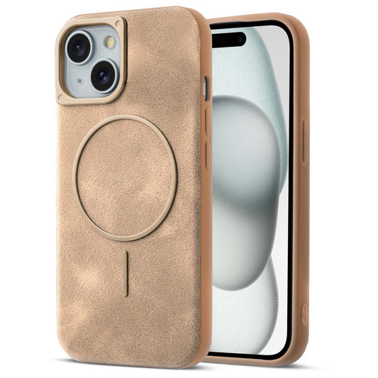 Elite PU Leather Case for Apple iPhone 15 , Hard Shell with Soft Inner Fabric & MagSafe Support
