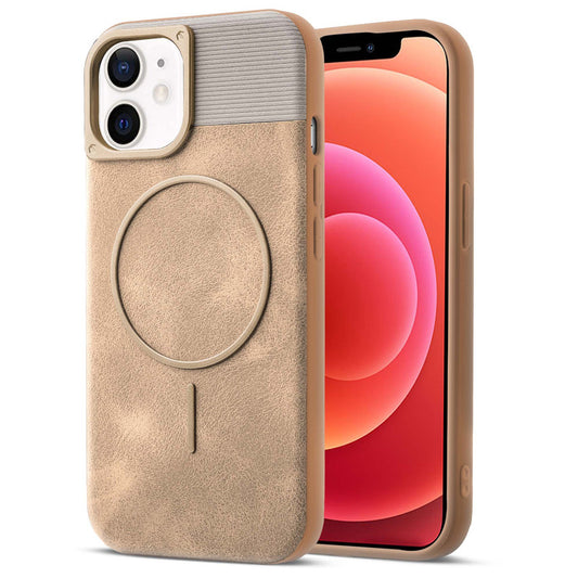 Luxury PU Leather Hard Back Case for Apple iPhone 12, With Micro-Fiber Cloth inside, MagSafe Compatible