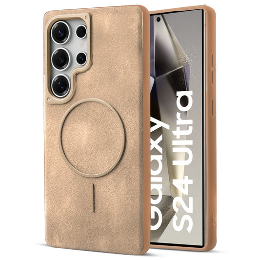 Elite PU Leather Case for Samsung S24 Ultra 5G , Hard Shell with Soft Inner Fabric & MagSafe Support