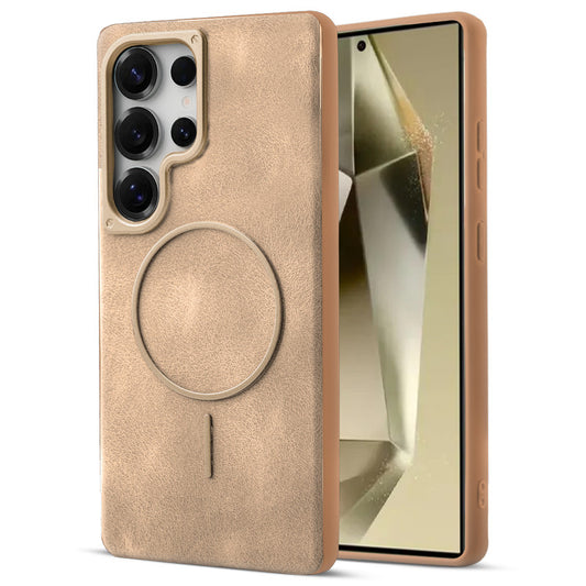Elite PU Leather Case for Samsung S25 Ultra 5G , Hard Shell with Soft Inner Fabric & MagSafe Support