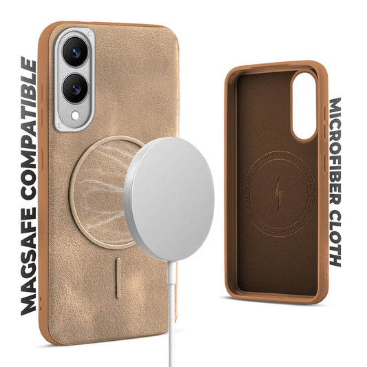 Elite PU Leather Case for Samsung S25 Edge 5G , Hard Shell with Soft Inner Fabric & MagSafe Support