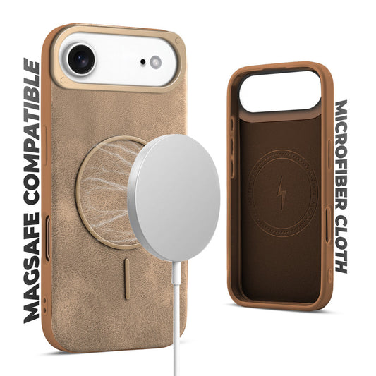 Elite PU Leather Case for Apple iPhone 17 Air , Hard Shell with Soft Inner Fabric & MagSafe Support