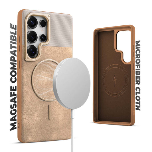 Luxury Leather MagSafe Case for Samsung S25 Ultra 5G