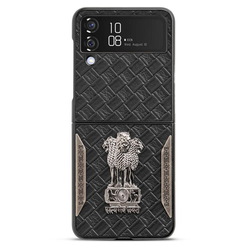 Designer Back Case Inspired by Satyamev Jayate, Textured Surface & Soft Inner Fabric for Samsung Z Flip 4