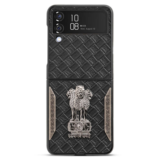 Designer Back Case Inspired by Satyamev Jayate, Textured Surface & Soft Inner Fabric for Samsung Z Flip 4