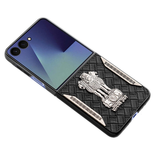 Designer Back Case Inspired by Satyamev Jayate, Textured Surface & Soft Inner Fabric for Samsung Z Flip 7
