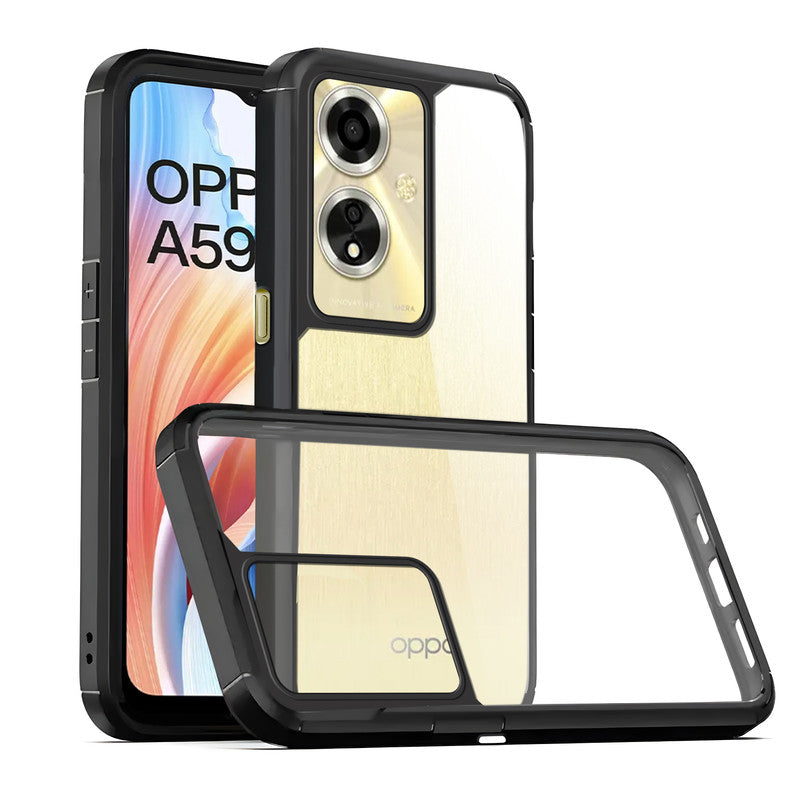 Silicone Border Transparent Back Cover for Oppo A59 5G