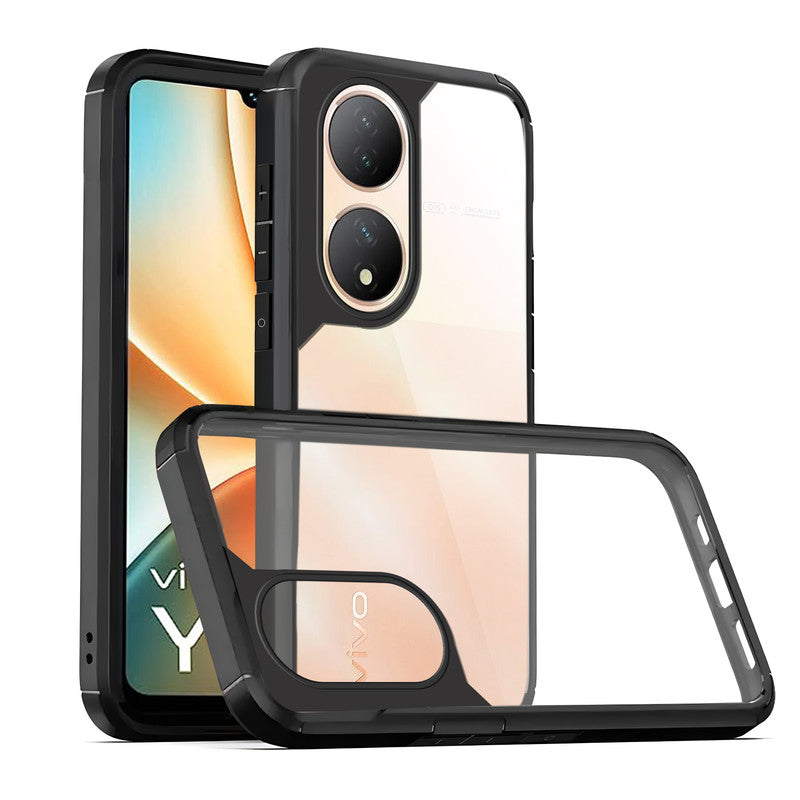 Silicone Frame Transparent Hard Back Cover for Vivo Y100