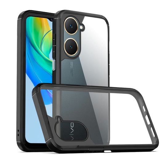 Silicone Border Transparent Back Cover for Vivo Y28s 5G