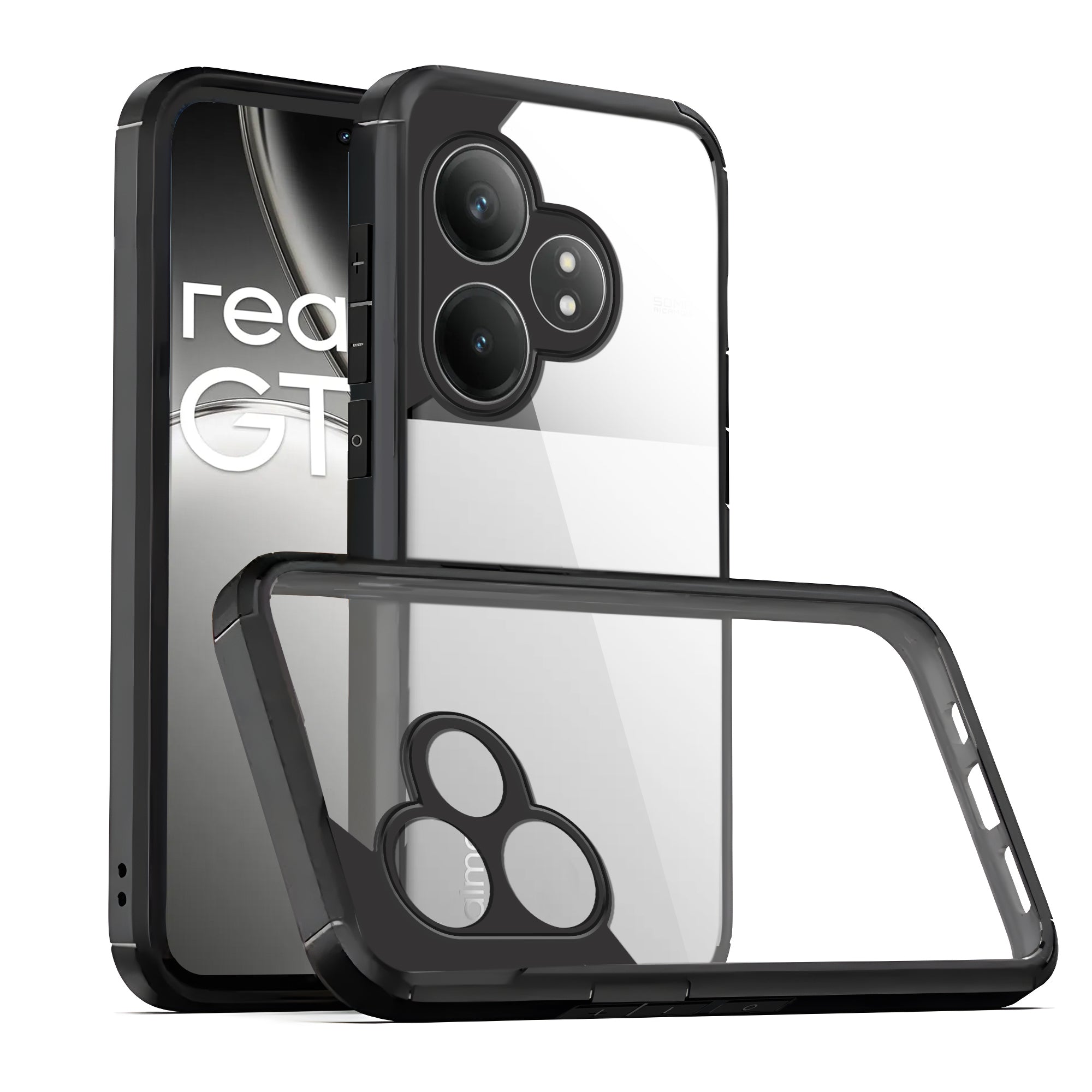 Silicone Border Transparent Back Cover for Realme GT 6T 5G