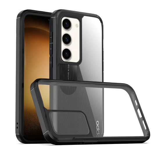 Silicone Frame Transparent Hard Back Cover for Samsung S23 5G