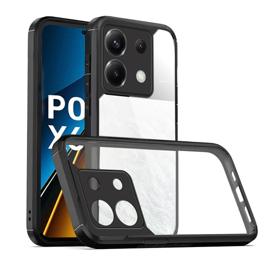 Silicone Border Transparent Back Cover for Poco X6 5G