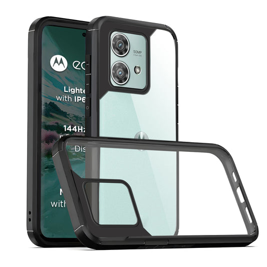 Silicone Frame Transparent Hard Back Cover for Motorola Edge 40 Neo 5G