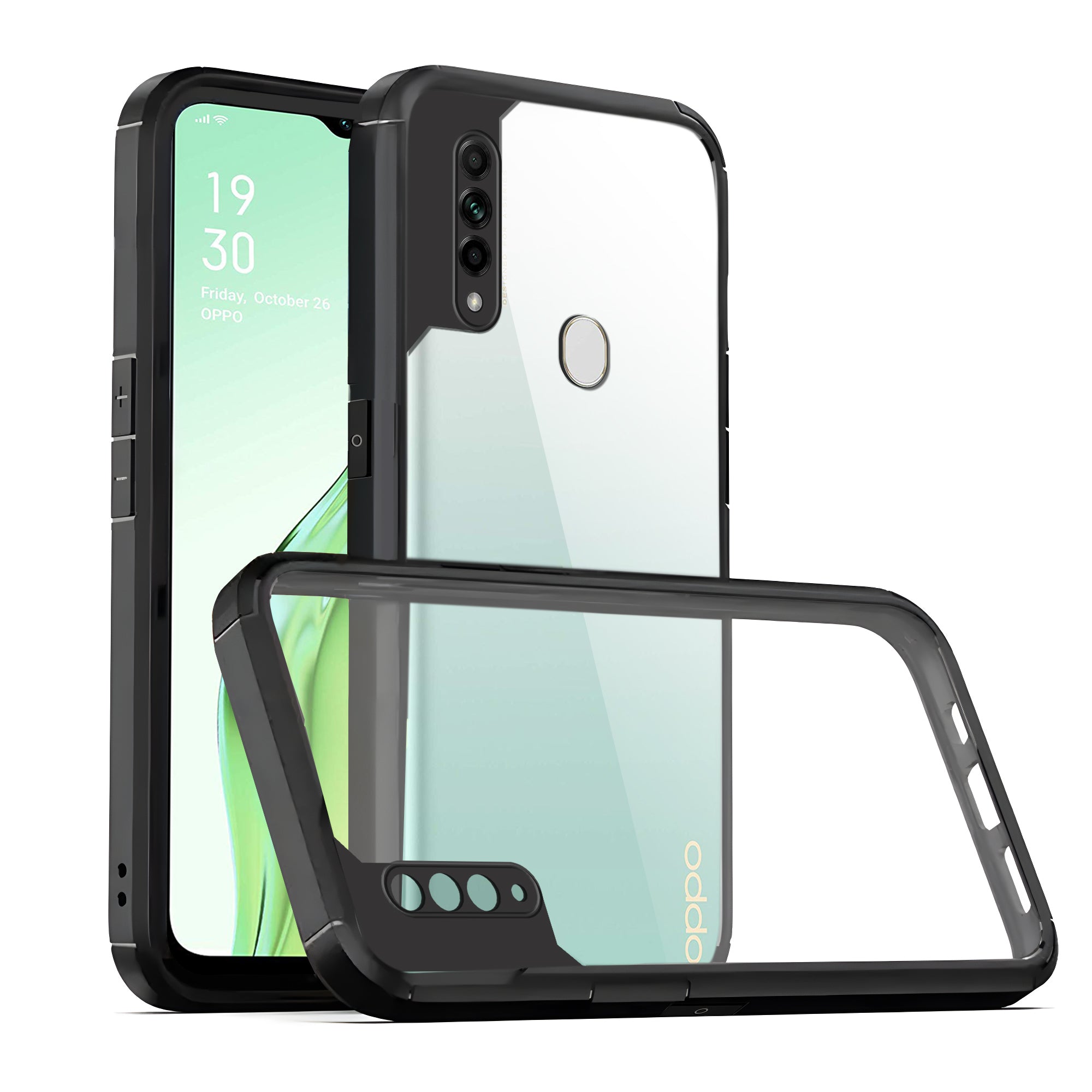 Silicone Border Transparent Back Cover for Oppo A31