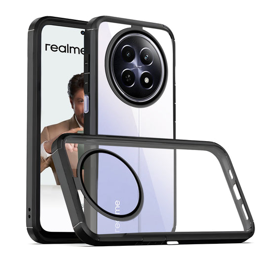 Silicone Frame Transparent Hard Back Cover for Realme 12 5G