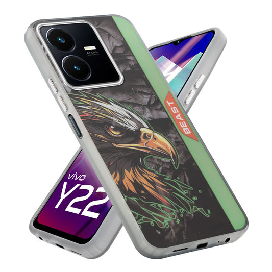 Beast Mode Animal Printed Back Case For Vivo Y22 With Hard Back & Glow Effect