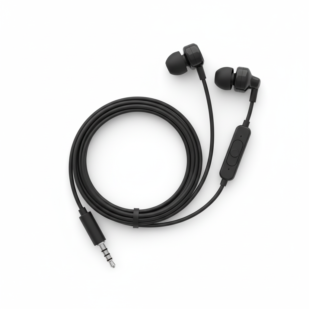 Black Earphones with Mic