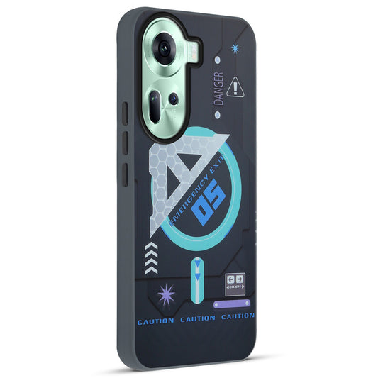 Mechanical Circuit Sector Print Hard Back Cover For Oppo Reno 11 5G