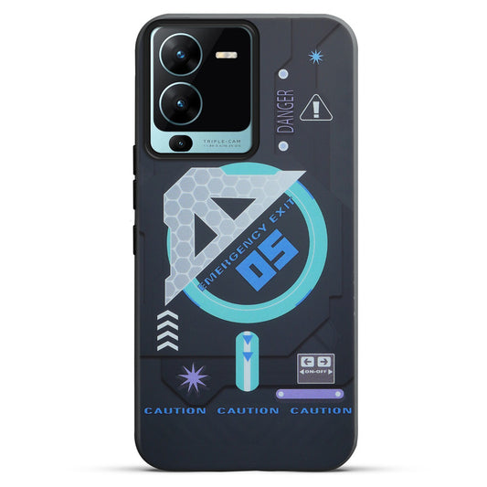 Mechanical Circuit Print Hard Back Cover For Vivo V25 Pro 5G