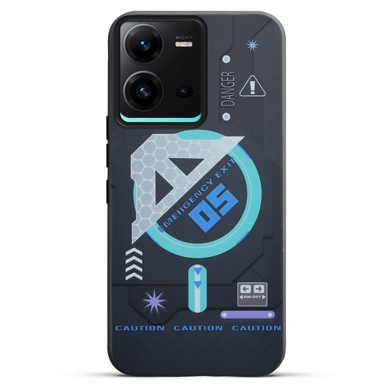 Mechanical Circuit Print Hard Back Cover For Vivo V25 5G