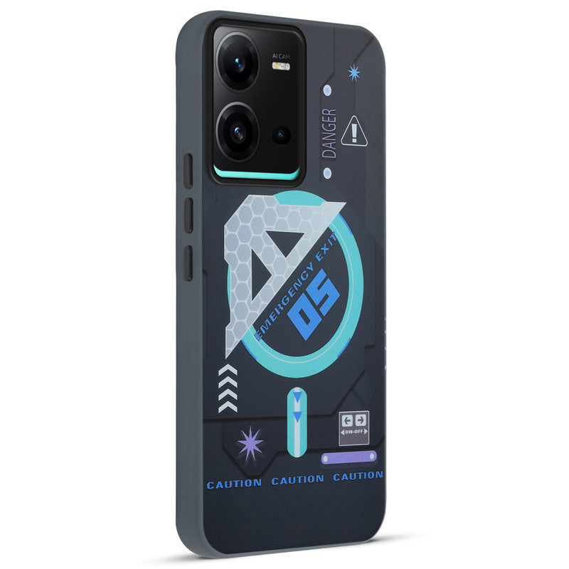 Mechanical Circuit Print Hard Back Cover For Vivo V25 5G