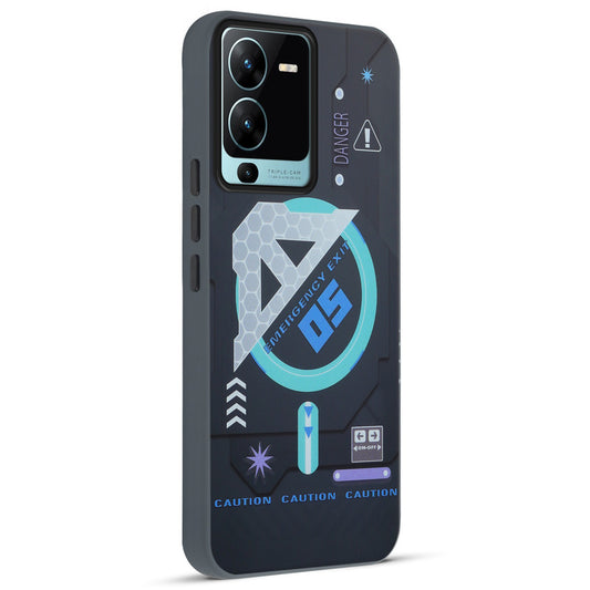 Mechanical Circuit Print Hard Back Cover For Vivo V25 Pro 5G