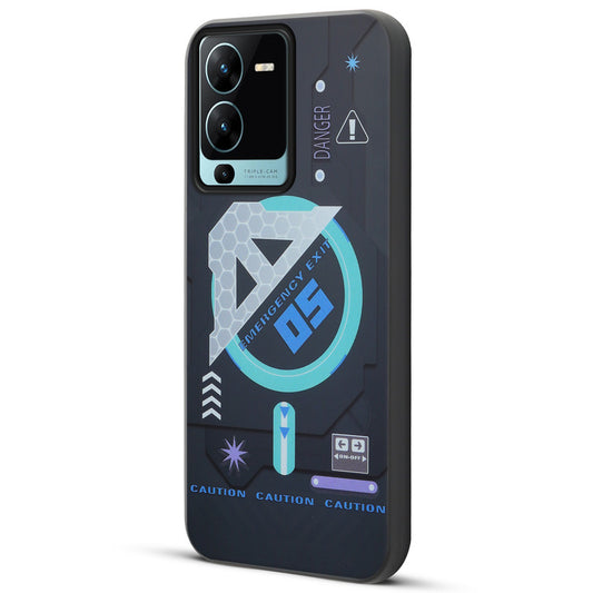 Mechanical Circuit Print Hard Back Cover For Vivo V25 Pro 5G