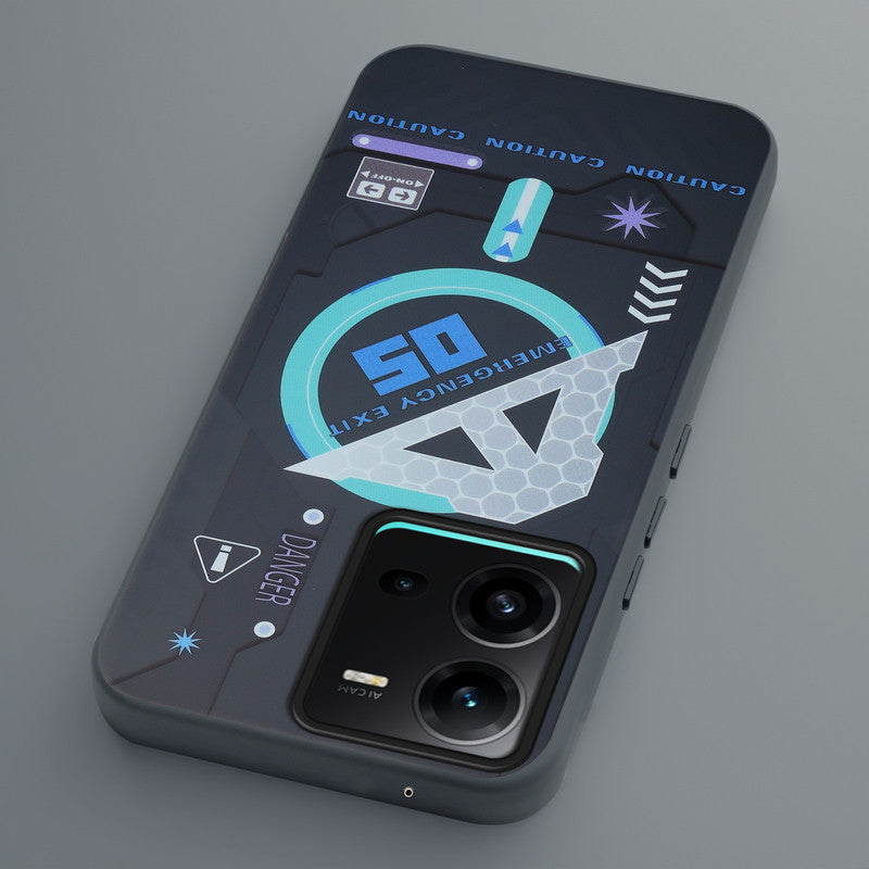 Mechanical Circuit Print Hard Back Cover For Vivo V25 5G
