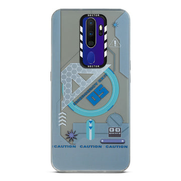 Mechanical Circuit Sector Print Hard Back Cover For Oppo A9 2020