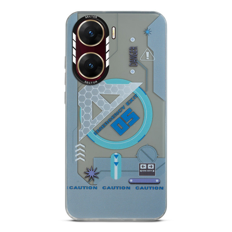 Mechanical Circuit Sector Print Hard Back Cover For Vivo V29e 5G