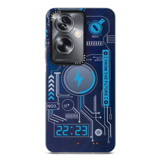 Futuristic Rainbow Effect Circuit Print Hard Back Cover For Oppo A79 5G