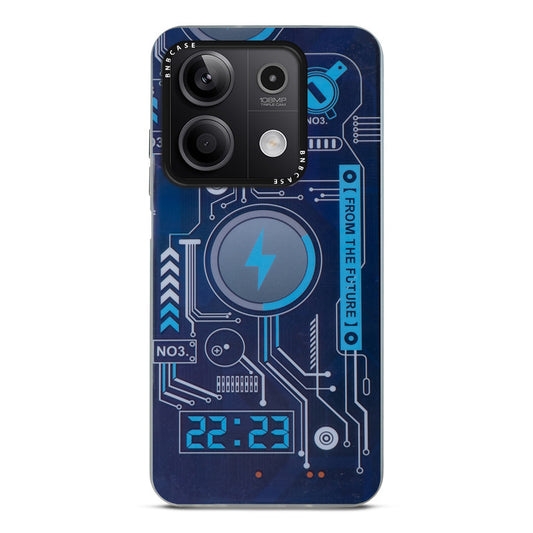 Futuristic Rainbow Effect Circuit Print Hard Back Cover For Redmi Note 13 5G