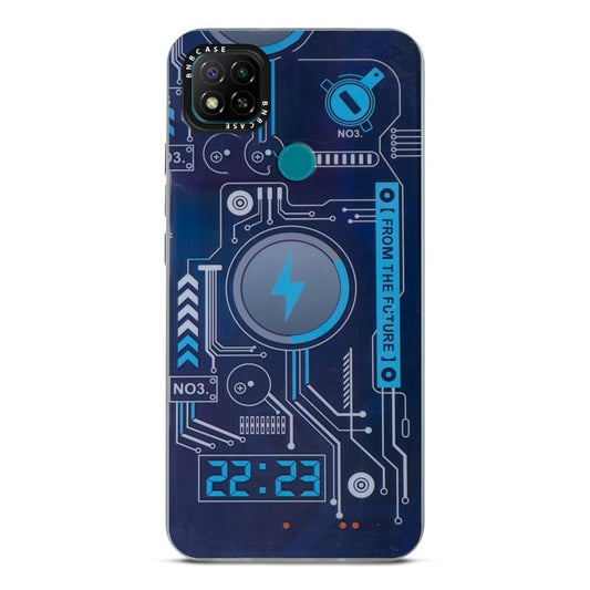 Futuristic Rainbow Effect Circuit Print Hard Back Cover For Redmi 9C