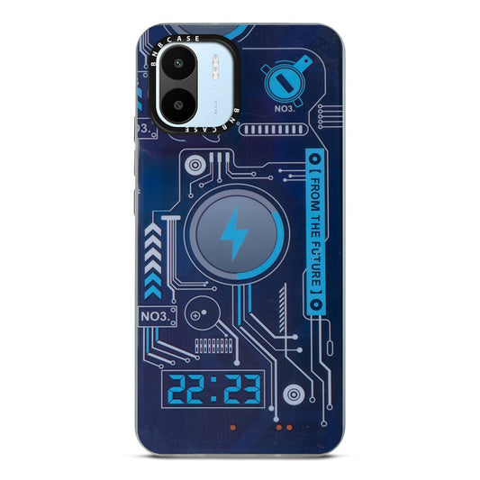 Futuristic Rainbow Effect Circuit Print Hard Back Cover For Redmi A1 2022