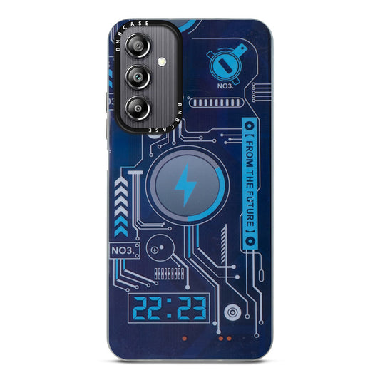 Futuristic Rainbow Effect Circuit Print Hard Back Cover For Samsung A14 4G