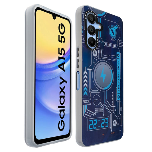 Colorful Reflective Circuit Prints Hard Back Protector Case For Samsung A15 5G