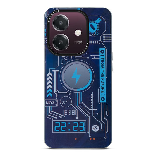 Colorful Reflective Circuit Prints Hard Back Protector Case For Oppo A3x 4G