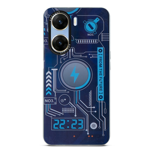 Colorful Reflective Circuit Prints Hard Back Protector Case For Vivo V29e 5G