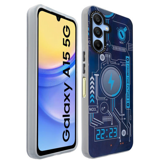 Colorful Reflective Circuit Prints Hard Back Protector Case For Samsung A15 5G