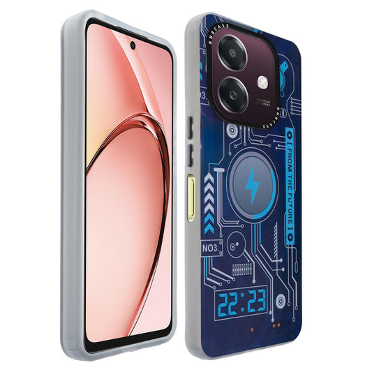 Colorful Reflective Circuit Prints Hard Back Protector Case For Oppo A3x 4G
