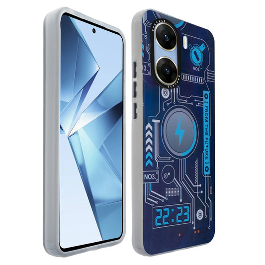 Colorful Reflective Circuit Prints Hard Back Protector Case For Vivo V29e 5G