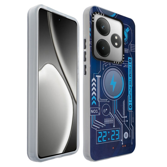 Colorful Reflective Circuit Prints Hard Back Protector Case For Realme GT 6T 5G