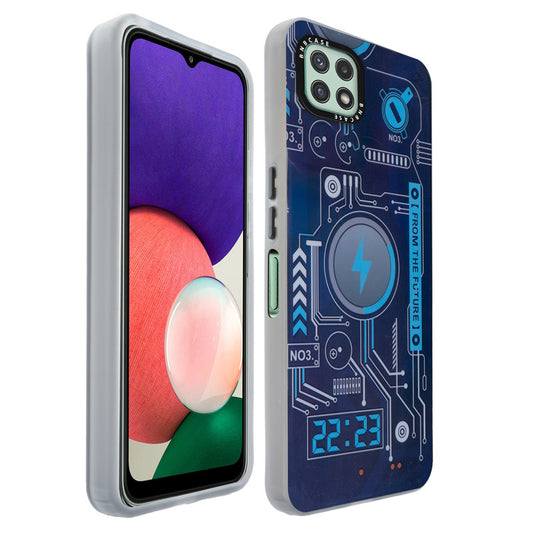 Colorful Reflective Circuit Prints Hard Back Protector Case For Samsung A22 5G