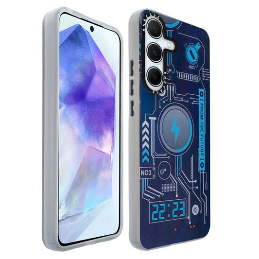 Colorful Reflective Circuit Prints Hard Back Protector Case For Samsung A55 5G