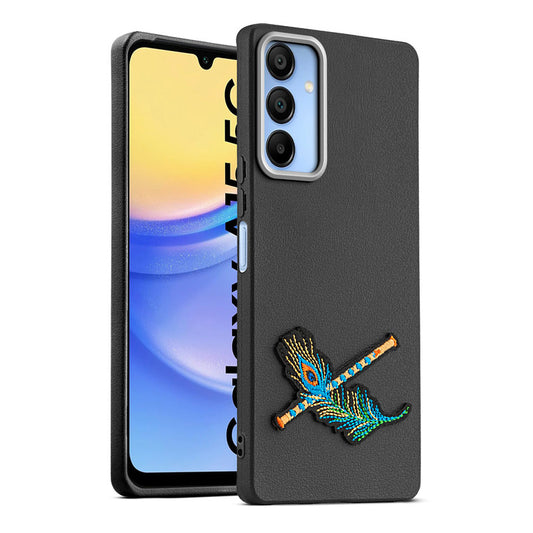 Sleek Textured Silicone Case for Samsung A15 5G Featuring Divine Embroidery on the Back