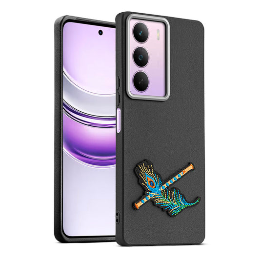 Sleek Textured Silicone Case for Realme C75 5G Featuring Divine Embroidery on the Back