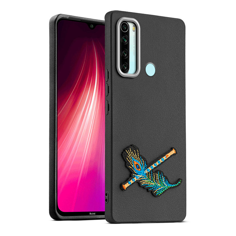 Sleek Textured Silicone Case for Redmi Note 8 Featuring Divine Embroidery on the Back